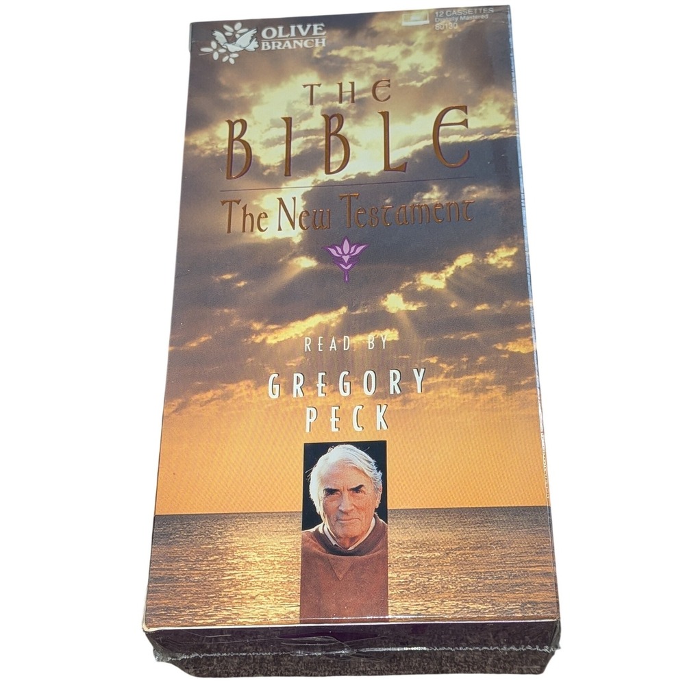 The Bible New Testament Gregory Peck 12 Cassette Box Set Olive Branch NEW Sealed